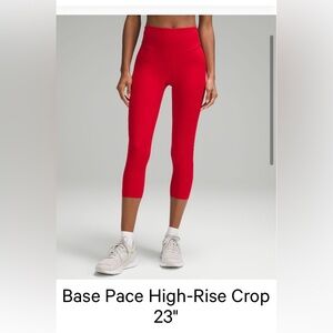 Lululemon Base Pace 23” red leggings